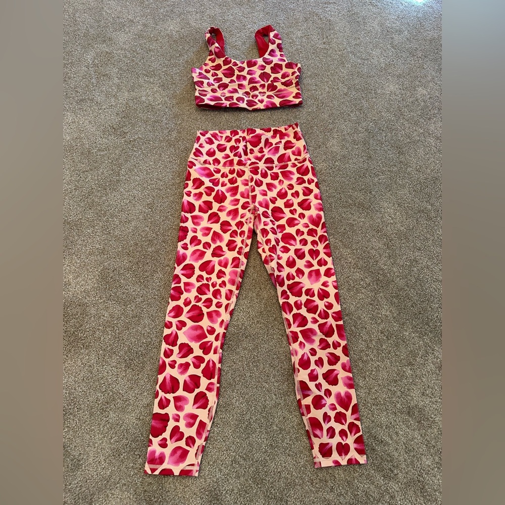 Pink and Red Floral Two-Piece Set